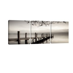 Canvas Wall Art Print Painting Picture Home Dec Photo Landscape Bridge Lake Gray
