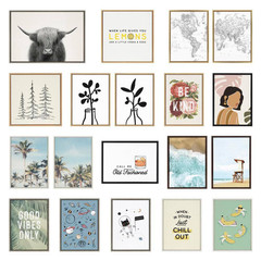 Sylvie «Tall Saguaro Cacti Desert Mountain» by the Creative Bunch Studio Gray Fr