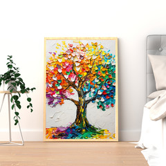 Colorful Tree Wall Art Print | Modern Abstract Nature Canvas or Fine Art Paper