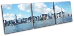 Hong Kong Skyline Day Asia Asian City TREBLE CANVAS WALL ART Picture Print