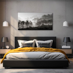 Black Forest Tree Landscape Wall Art – Ready to Hang 24×48 Inches