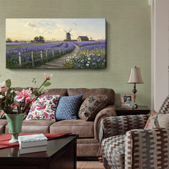 Rustic Lavender Landscape Canvas Art for Living Room 48×24 In