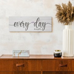 Every Day is a Gift Signs Wall Decor Inspirational Quotes Wall Plaques Family…