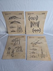 Star Wars Patent Print Set 4 Vintage Wall Art Prints Starwars Decor Gifts 8×10