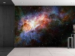 Wall26® – Beautiful Multicolored Galaxy – Wall Mural, Removable Sticker- 100×144