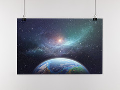 Exoplanet In Outer Space Fantasy Galaxy Picture Art Print Poster 24×36 inch