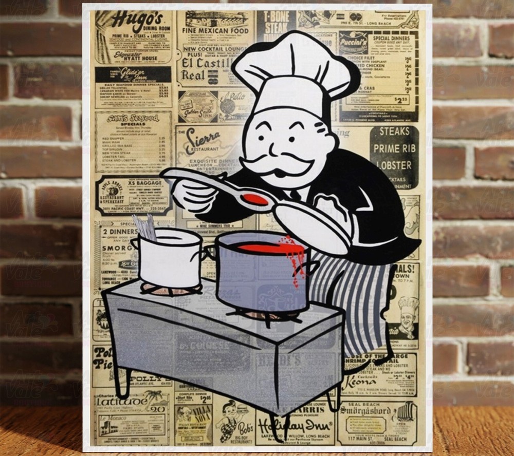 Alec Monopoly Bon appetit Art Print | Mounted Canvas | Framed Canvas |Acrylic