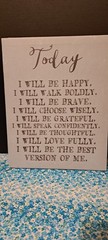 Inspirational Canvas Wall Art TODAY I WILL: be happy, be grateful, love fully…