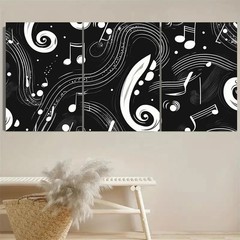 3pcs Black & White Musical Melody Wall Art Canvas Unframed/Framed