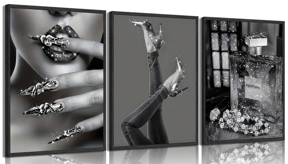 Modern Fashion Woman Wall Art Black and white 16″L x 12″W, Poster