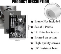 Modern Fashion Woman Wall Art Black and white 16″L x 12″W, Poster