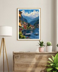 Lake Como Travel Print – Italy, Lake Como Poster, Italy Poster, Travel Wall Art