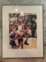 14 x 11 in Dennis Rodman Chicago Bulls print in frame