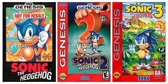 Sonic the Hedgehog 1 2 3 BOX ART Sega Genesis POSTERS MADE IN USA – SONSET1
