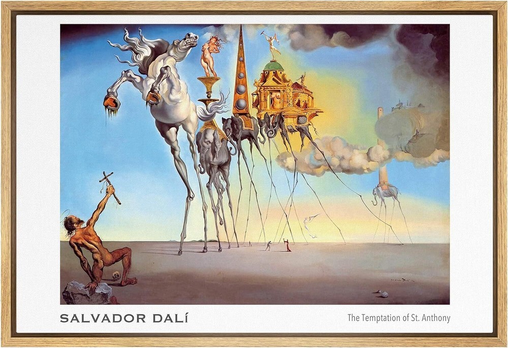 Wall26 – The Temptation of St. Anthony by Salvador Dali Framed Canvas Wall Art