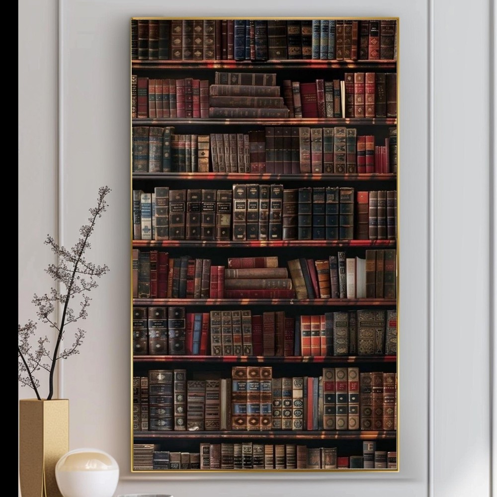 Vintage Leather Book Collection Poster No Fram Antique Library Poster No Frame