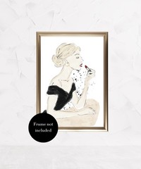 POSTER Fashion lipstick wall Art print woman portrait 8 x 10” by cara_beatrice