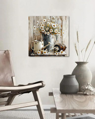 Farmhouse Retro Daisy Wall Decorative Wall Art Rustic Picture Canvas Printing
