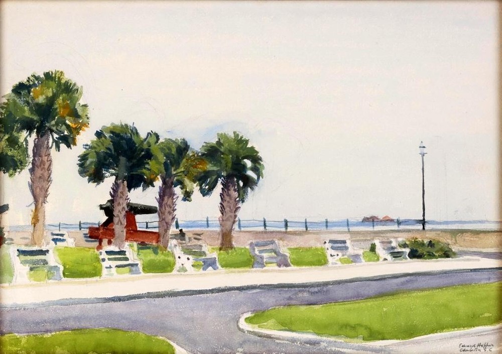 The Battery Charleston : Edward Hopper : 1929 American Realism Coastal Scene Art
