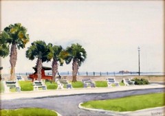 The Battery Charleston : Edward Hopper : 1929 American Realism Coastal Scene Art