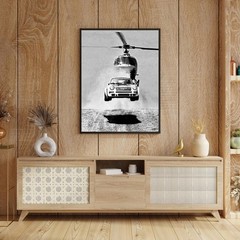 Black White Car Poster, Vintage Racing Wall Art, Monochrome Auto Decor