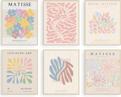 Henri Matisse Posters, Danish Pastel Room Decor Aesthetic, Abstract Matisse Wall