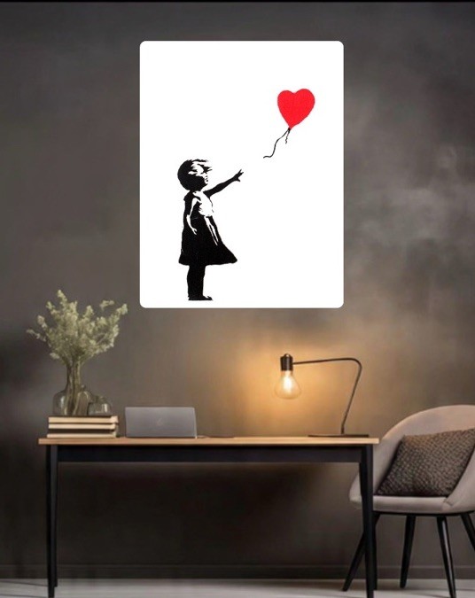 BANKSY “Girl With Balloon” Reproduction on Canvas ready To Hang 26 x 40 Inches
