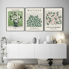 Minimalist Boho Wall Art Set of 6, Flower Market Prints, Neutral Sage Green Bota
