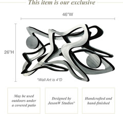 Rave Large Metal Wall Art – Metallic Artwork – Abstract Decor – Modern Contempor