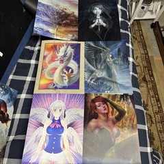3d changing pictures,6 Peices, 2-3 images in 1, unframed AMAZING ART !!!