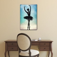 wall26 – Canvas Wall Art – Back View of a Ballet Dancer – 12×18 inches