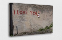 BANKSY “I Love You…” Reproduction on Canvas ready To Hang 12 x 18 Inch