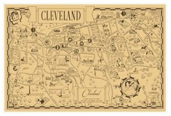 Cleveland, Ohio Pictorial City Map «Cleveland is Calling You» circa 1933