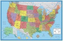 24×36 United States, USA Classic Elite Wall Map Mural Poster Laminated Rolled