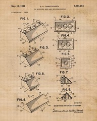 Interlocking Figure Patent Prints, 6 (8×10) Unframed Photos, Wall Art Decor f…