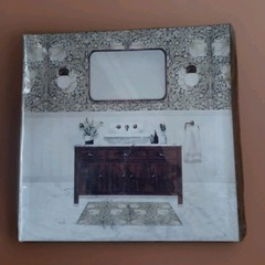 New Special Moments 9 in x 9 in Picture Bathroom Scene Canvas Wall Mount
