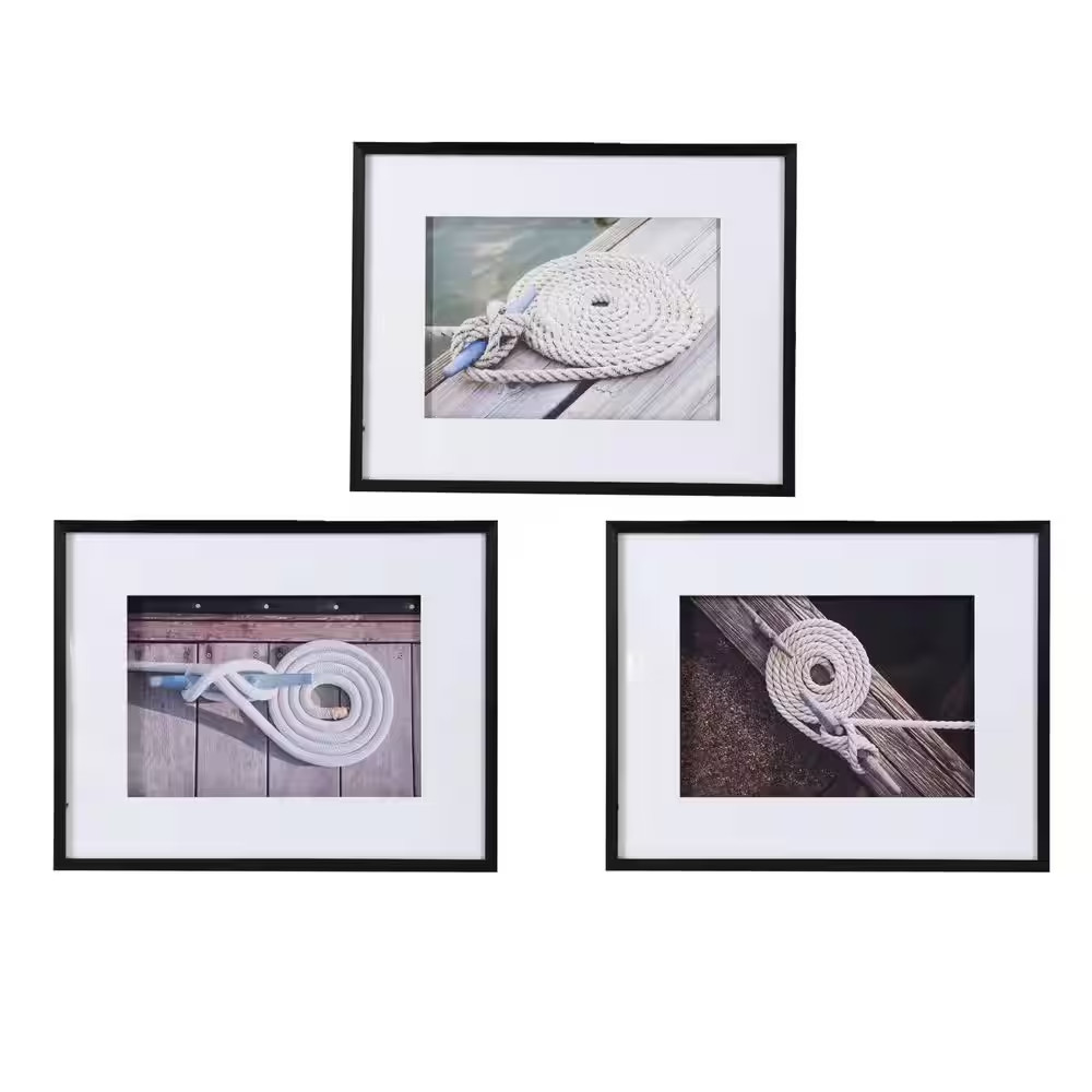 Framed 30 In. X 24 In. Rope Wall Art with Black Frame, Wall Decor for Living Roo