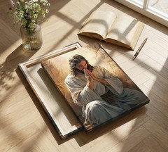 Jesus Prayer Canvas Wall Art Jesus Christ Portrait Wall Decor Picture Christi