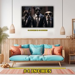 Pitbull Mafia Canvas Wall Art – Wrapped Over Frame or Just the Canvas! 32×48 In