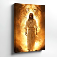 Wall Art Lion Portrait Abstract Line Pattern Animal Print Poster Decor 16×24