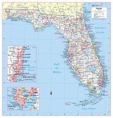 FLORIDA State Wall Map Large Print Poster