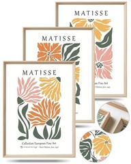 12×16 in Framed Wall Art, Matisse Flower Market Prints, Set of 3 Cotton Canva…