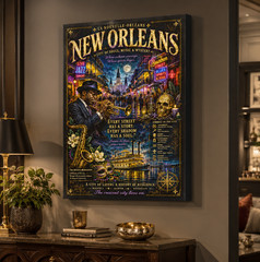 New Orleans Jazz Poster #1 – Cinematic Louisiana Travel Wall Art