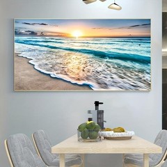 Beach Sunset Canvas Print Nordic Wall Art Large Landscape Home Decor 50*100