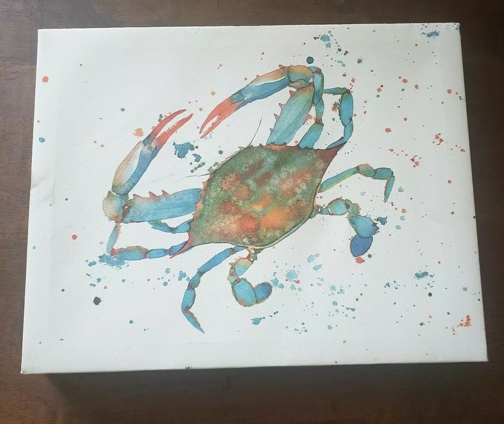Crab Sea Ocean Canvas Print Home Decor- 11 1/4″×14″