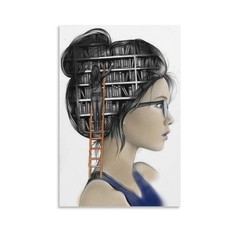 Art Poster Brainy Girl Room Unframed Inside Canvas Art Work 12×18 Inch 1-Piece