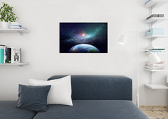 Exoplanet In Outer Space Fantasy Galaxy Picture Art Print Poster 24×36 inch