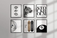 Stockholm Style Room Decor for Women, Chic Trendy Wall Art for Living Room Aesth