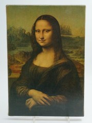 Vintage Print of Da Vinci’s Mona Lisa on Canvas 7 1/8″ x 10 1/2″ High Quality