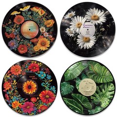 4PCS Vinyl Record Decor 12 Inch Record Decorations for Indie Hippie Room Deco…
